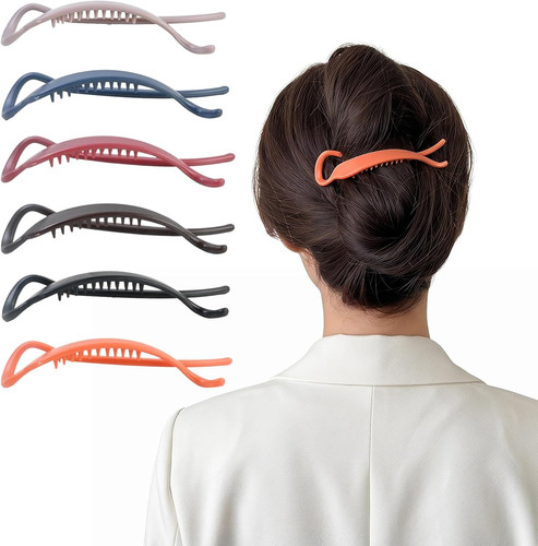 6pcs flat hair claw - hair, clips