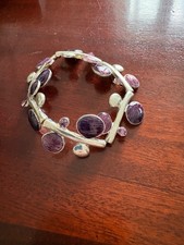 Silver and purple enamel - , one