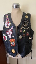 Vintage Honda GOLD WING Chapter Director Biker’s Leather Vest -PATCHES/BADGE XL