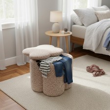 Light Brown Storage Ottoman