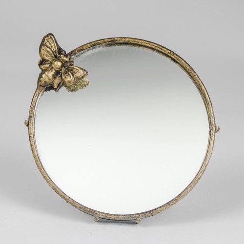 Antique brass bee table mirror - antique,