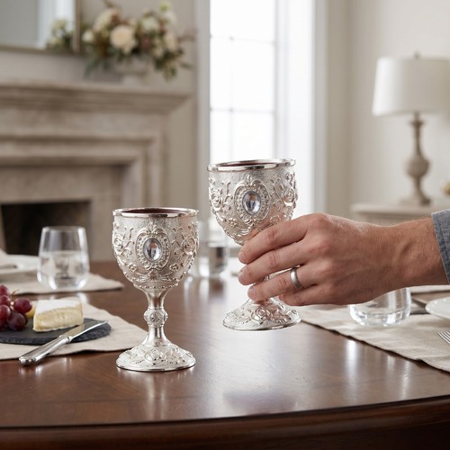 Medieval goblets set - 2x,
