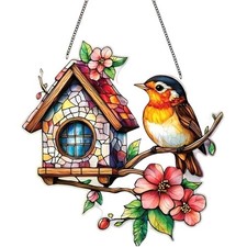 Large Robin Bird On Twig