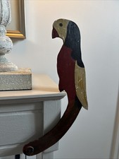 19C Toleware Wooden Parrot