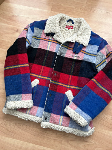 Supreme plaid shearling bomber - supreme,