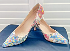 Peter Kaiser Stunning Blue/Red Mosaic Kitten Heel Shoes Size UK 4.5 Worn Twice!