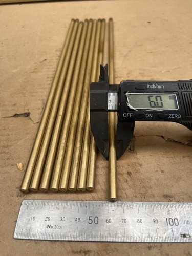 Solid brass rods qty 9x - 6,