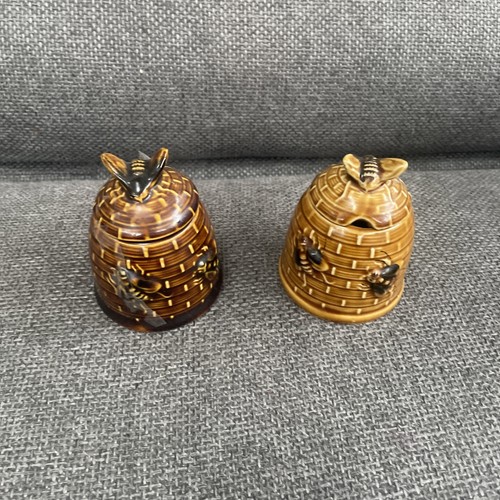 Pair vintage ceramic beehive - vintage,
