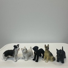 Vintage x 5 Collectable Dog Figurines / Ornaments / Statues 