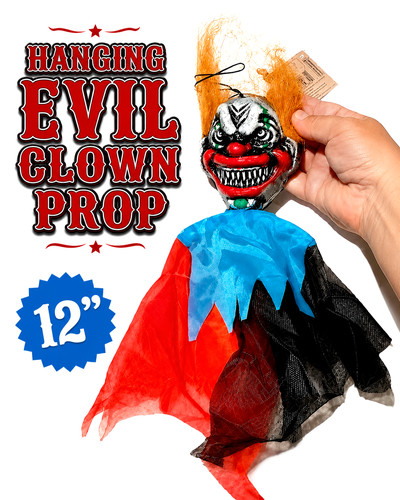 Evil hanging clown prop - 12",