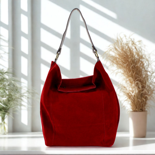 Real suede bucket shoulder - real, bag
