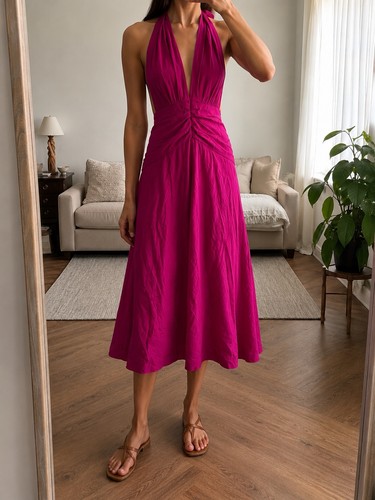 Zara linen midi maxi dress - zara,