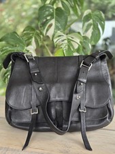 Radley Black Leather Large Grosvenor Saddle Satchel Shoulder Bag
