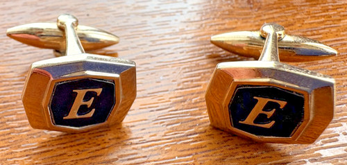 Vintage initial cufflinks - initial, e
