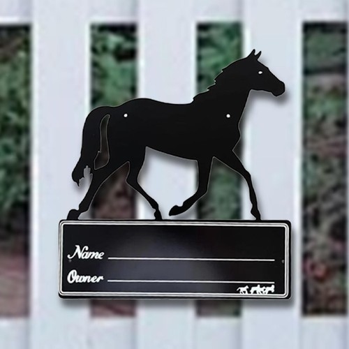 Horse stall name plate iron - name,