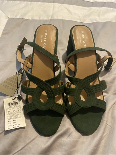 Monsoon green suede block - green,