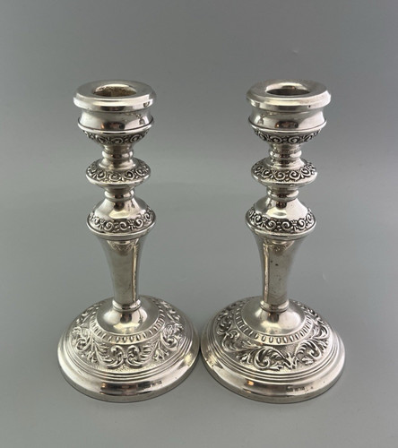 Vintage silver candlesticks - silver,