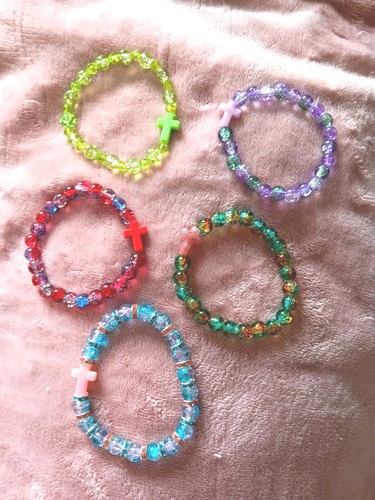 Bundle glass beaded - glass, cross