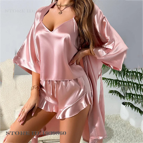 Women 3pcs pajamas set sexy - 3pcs,