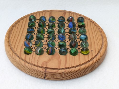 Wooden solitaire board - wooden,