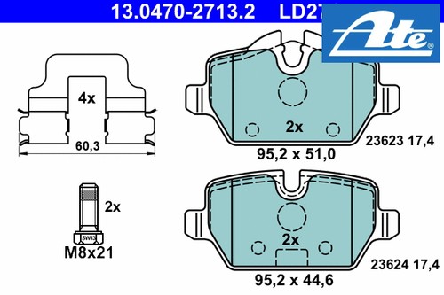 Rear brake pad - rear,