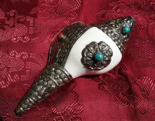 Tibetan shell horn conch with - horn,