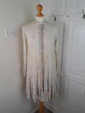JULIET DUNN Beige Multicoloured Detail Collarless Tunic Dress Size 1 *Marks*