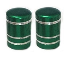 2x Metallic GREEN Metal Steel