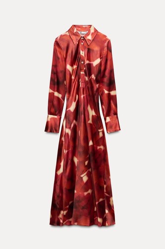 Zara red collared - collared, dye
