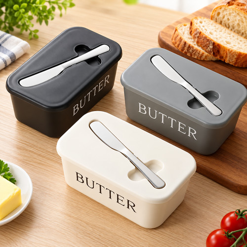 Butter dish box storage - butter, tray