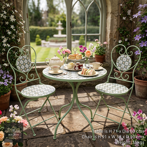 Mosaic bistro set pistachio - mosaic,