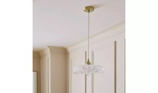 Habitat Petal Glass Pendant Ceiling Light - Brushed Brass