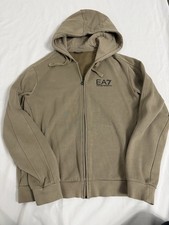 Men’s Ea7 Armani Hoodies Sweatshirt Jumper Beige Size Large