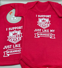 Nottingham Forest Personalised Football Novelty Vest BabyGrow Bib Gift Set