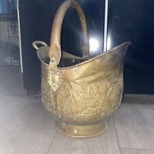 Brass Coal Bucket Handle Ornate Fire Side Scuttle Helmet