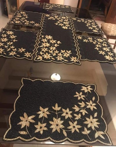 Black and gold floral beaded - and,