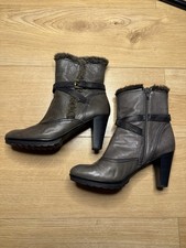 Hispanitas Ladies Boots In Pewter / Brown Leather Eu 39