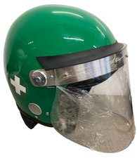 Public Order Riot Helmet Defender Green Ambulance Medic Size 60-61cm With Visor