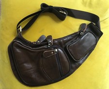 Men's Sling Backpack ,Genuine Leather Crossbody Bag Daypack for Hiking