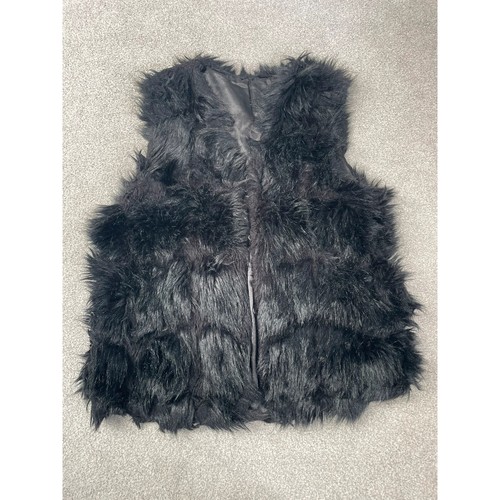 Black faux fur look gilet - faux, gilet/body