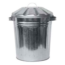 New 15L mini galvanised metal bin home garden rubbish waste dustbin feed storage