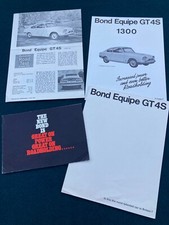 Bond Equipe GT4S & Mk2 Equipe Brochures & Road Tests x4 - UK Issue 1965