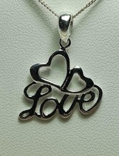 Silver "Love" Pendant Necklace