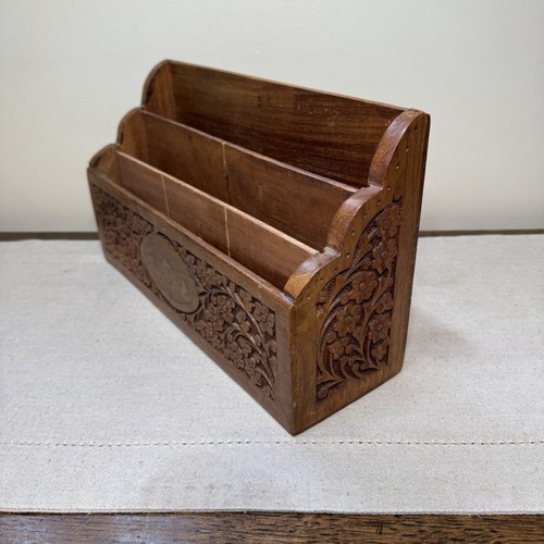 Vintage desk organiser wooden - vintage,