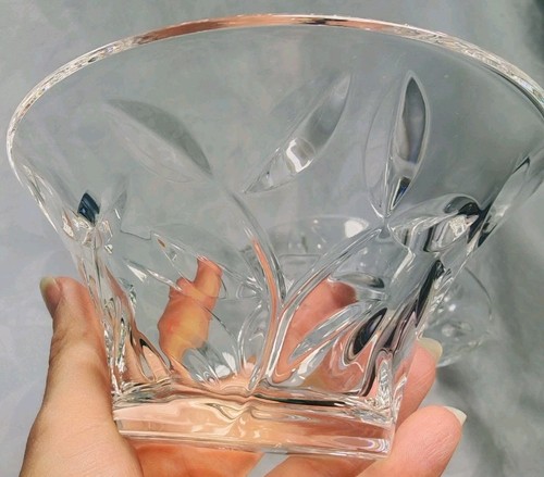 Pair heavy cut crystal glass - heavy,