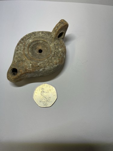 Antient roman oil lamp circa - lamp.,