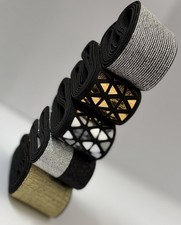 Soft Glitter Metalic Fold over Elastic - Gold and Silver - Lingerie Tape Waist