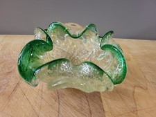 Murano Glass Candy Dish Green