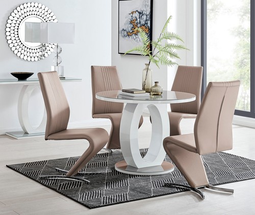 Giovani round white gloss - gloss, and