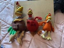 3 Chicken Run Plush Toys From